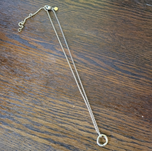 Madewell Necklace Organic Open Circle TARNISHED FADED - Picture 1 of 5
